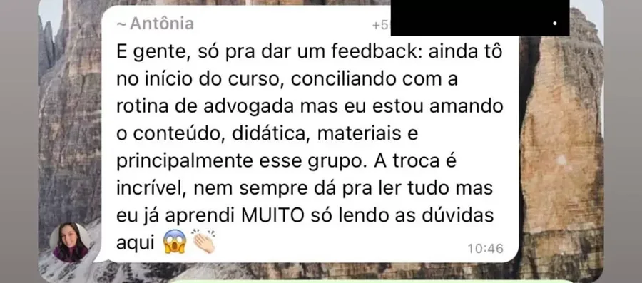Relato de aluna do Especialize-se no início do curso
