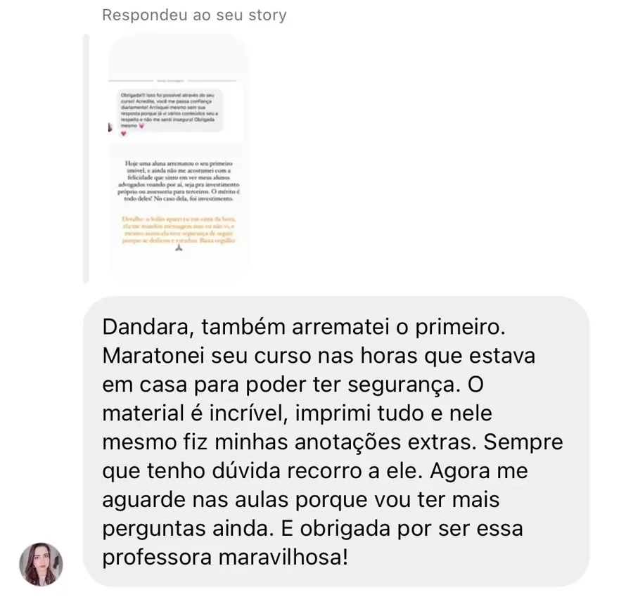 Relato de aluna do Especialize-se que arrematou o primeiro imóvel depois de maratonar o curso